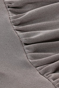 Halter Neck Ruched Maxi Dress in Gray