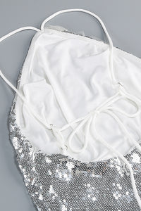 Halter Neck Sequin Maxi Dress