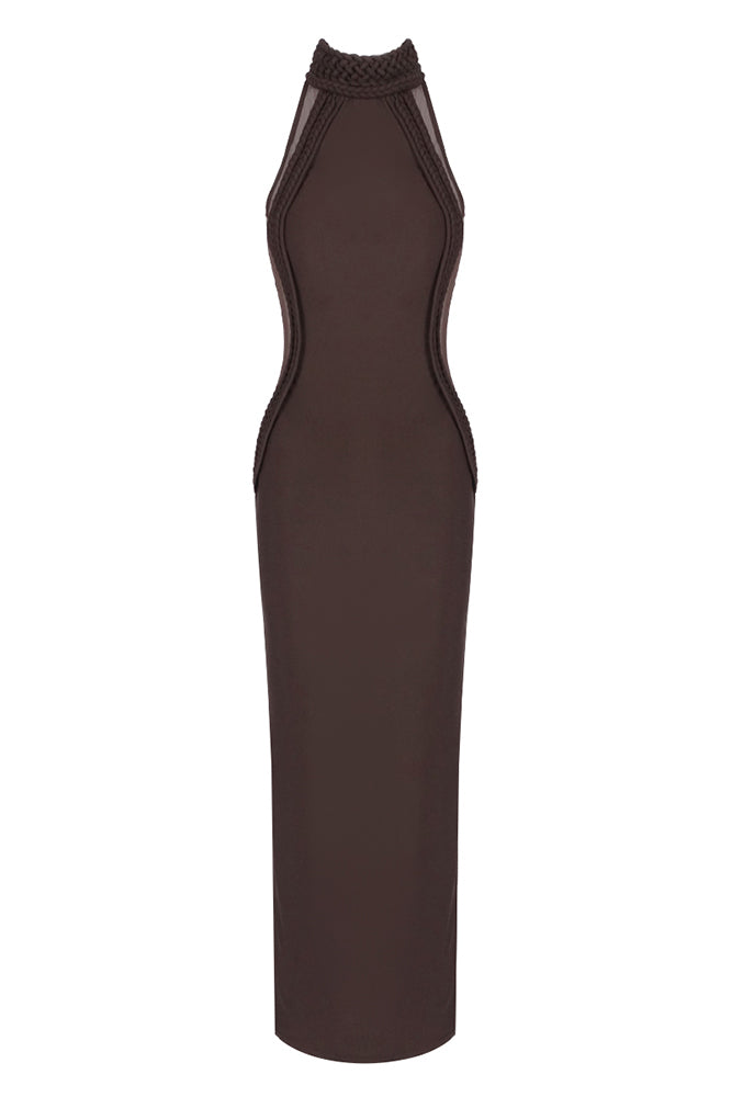 Halter Neck Sleeveless Maxi Dress