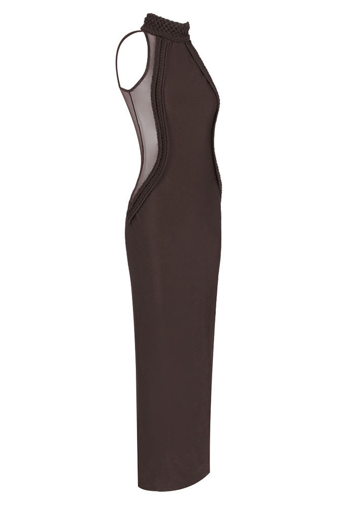 Halter Neck Sleeveless Maxi Dress