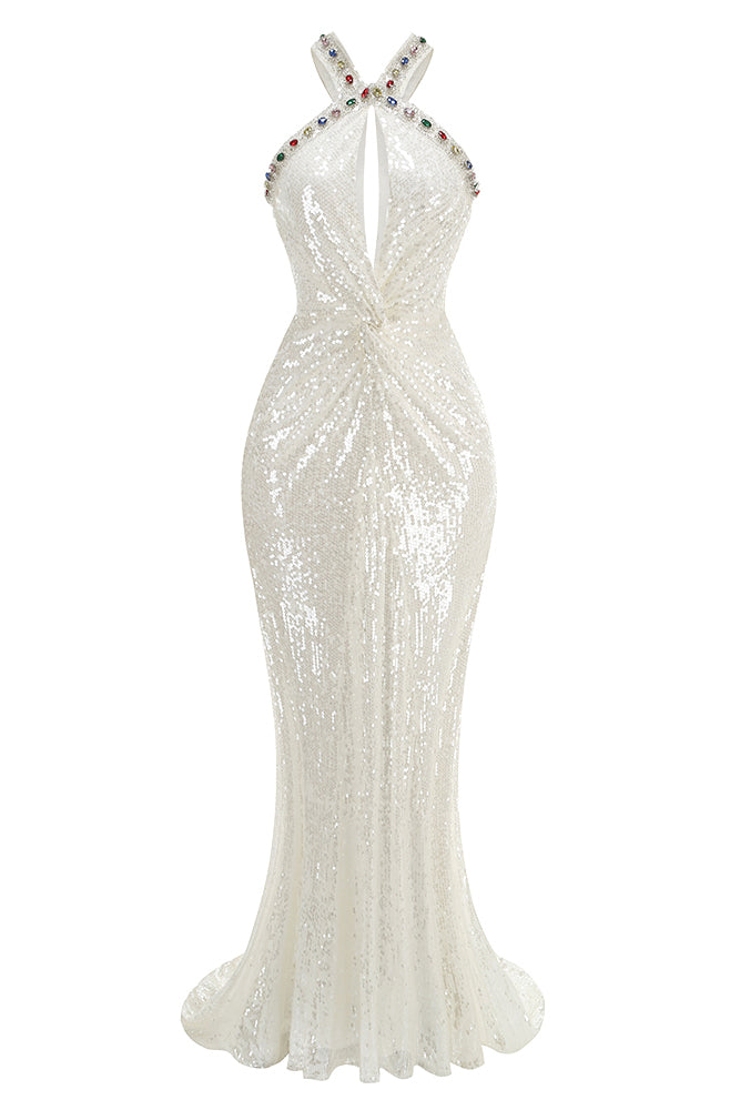 Mock Crystal Sequin Gown