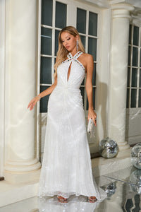 Mock Crystal Sequin Gown