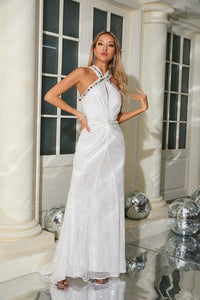 Mock Crystal Sequin Gown