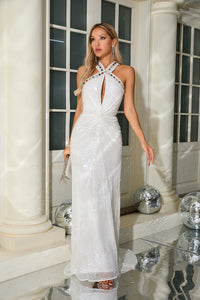 Mock Crystal Sequin Gown