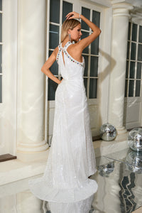 Mock Crystal Sequin Gown