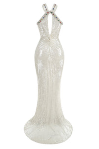 Mock Crystal Sequin Gown