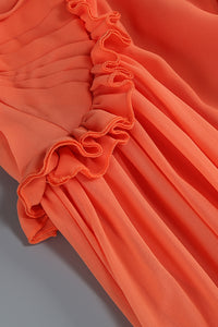 Halter Ruffle A-line Maxi Dress