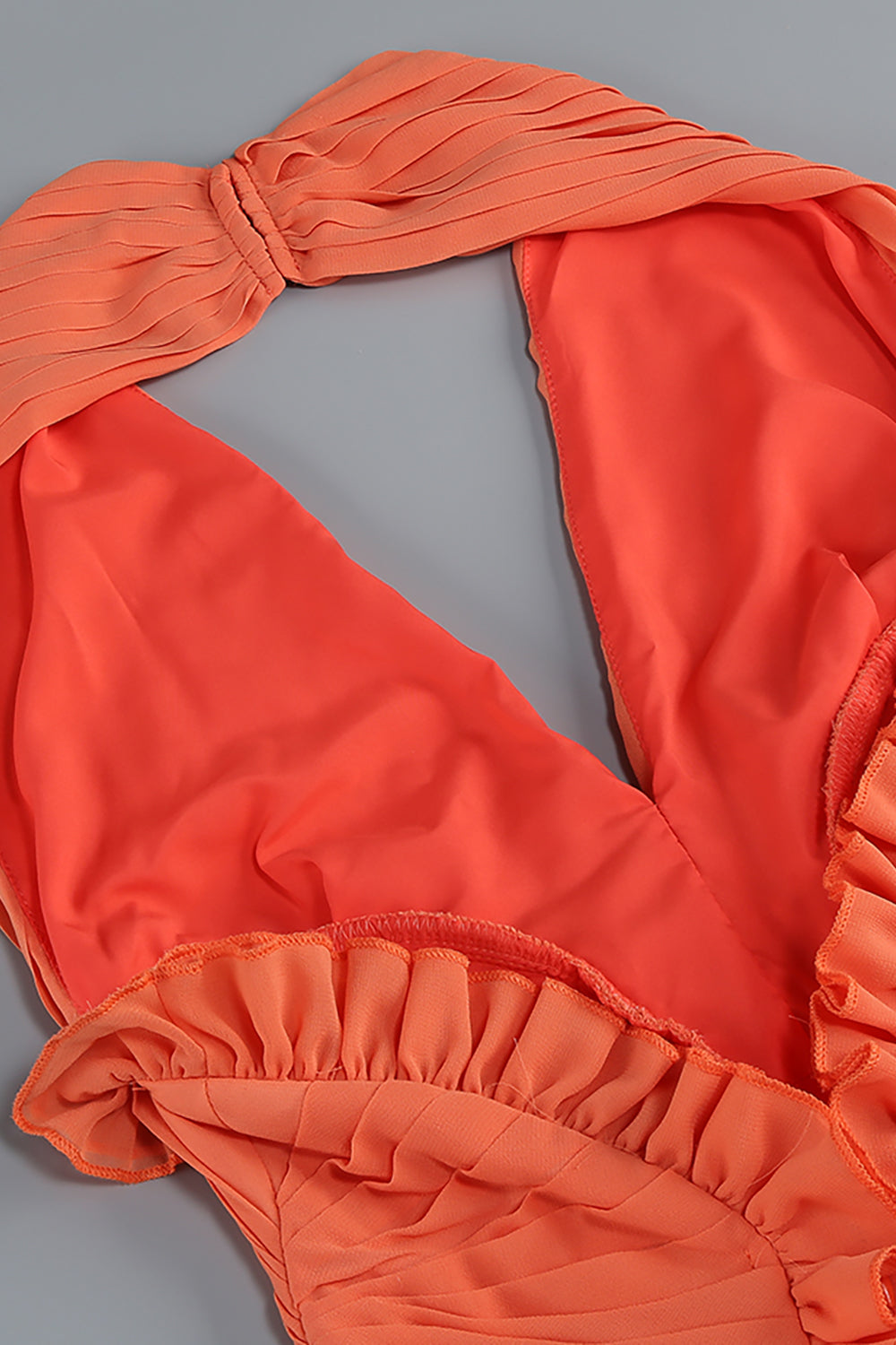 Halter Ruffle A-line Maxi Dress