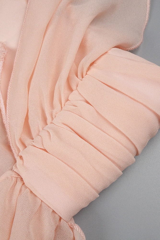 Halter Backless Ruffle A-line Dress