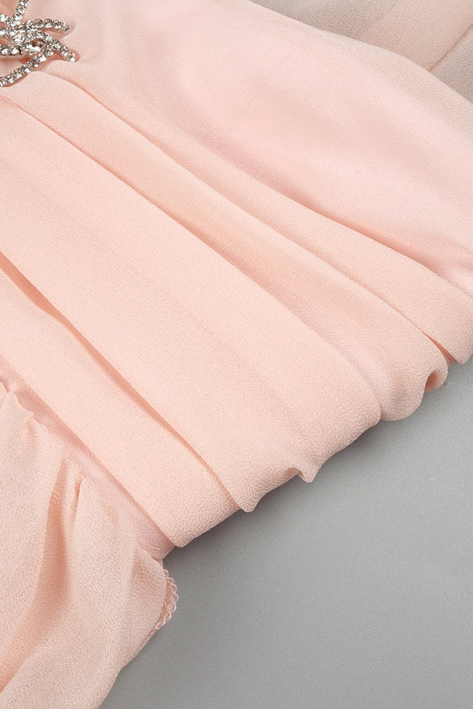 Halter Backless Ruffle A-line Dress