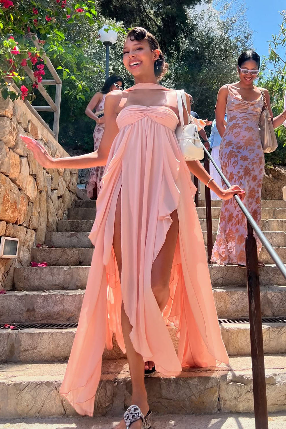 Halter Backless Ruffle A-line Dress