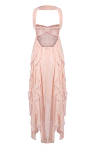 Halter Backless Ruffle A-line Dress