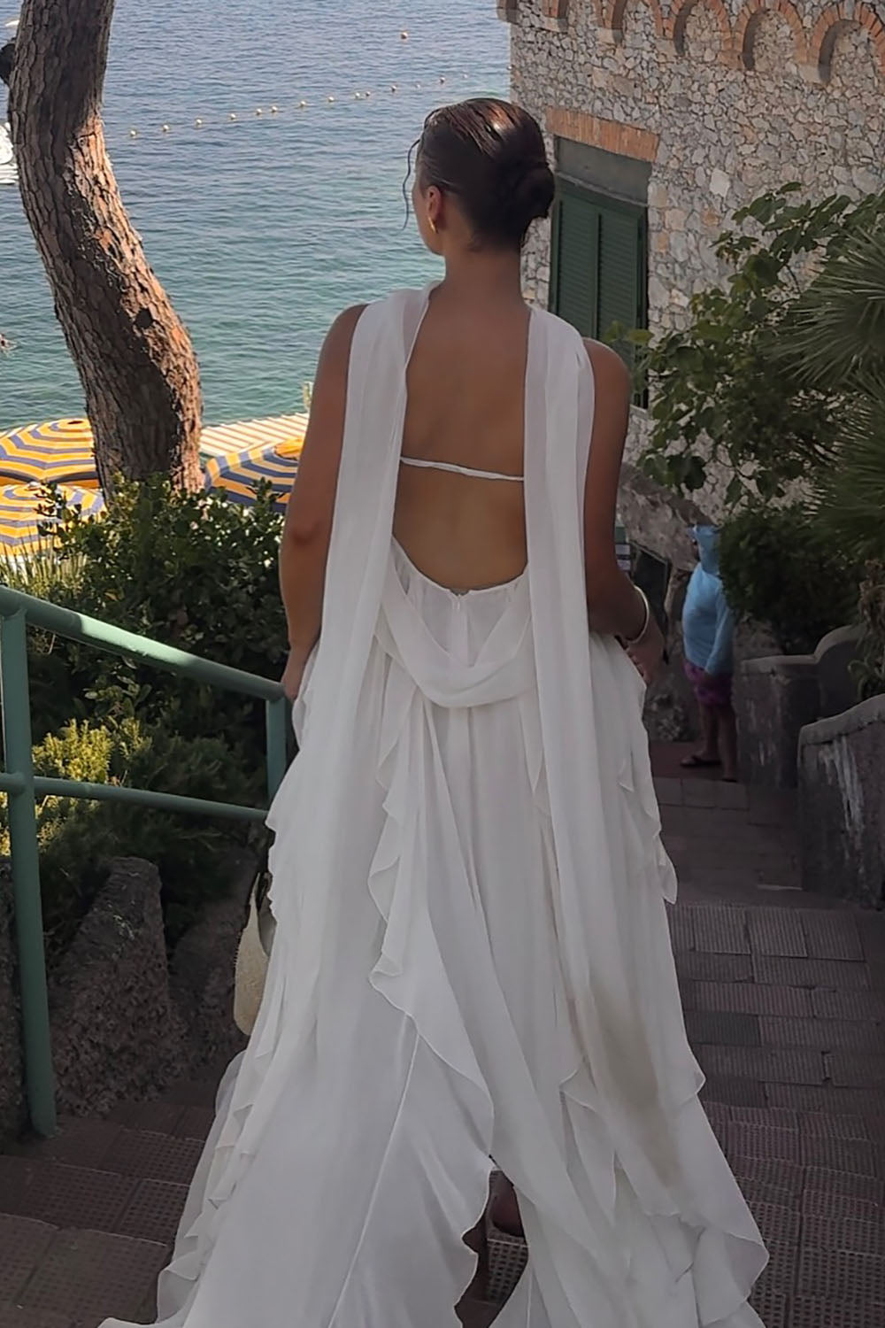 Halter Backless Ruffle A-line Dress