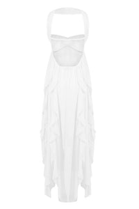 Halter Backless Ruffle A-line Dress
