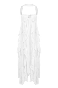 Halter Backless Ruffle A-line Dress
