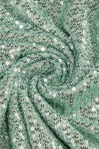 Halter Sequin Embellished Gown in Green