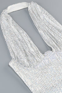 Halter Sequin Embellished Gown in White