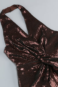 Halter Sequin Flared Jumpsuit