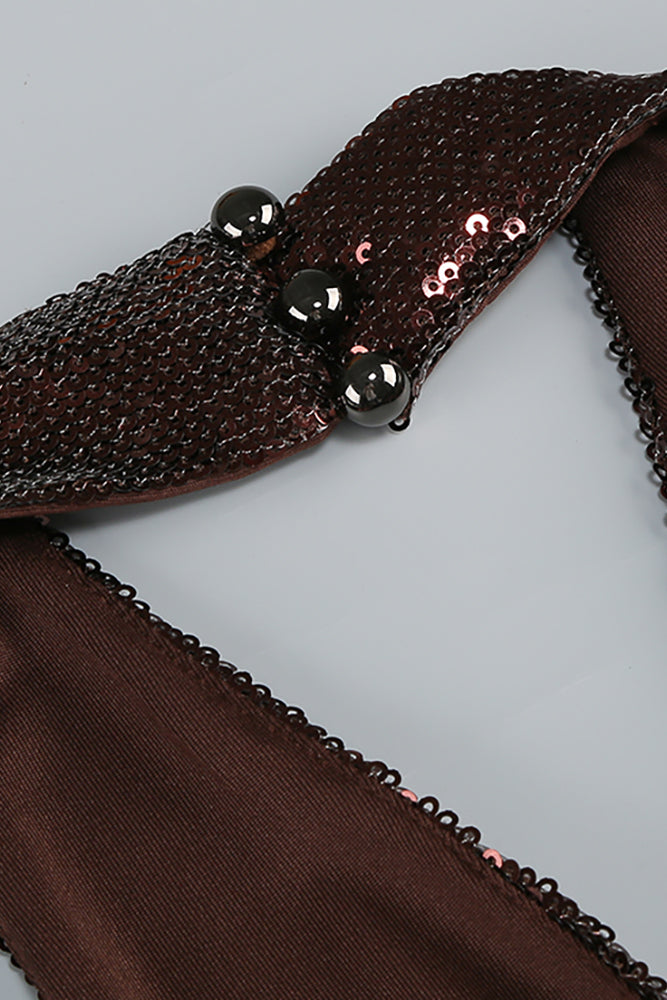 Halter Sequin Flared Jumpsuit