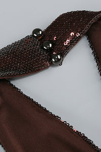 Halter Sequin Flared Jumpsuit