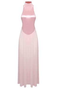 Halter Sheer Flared Gown