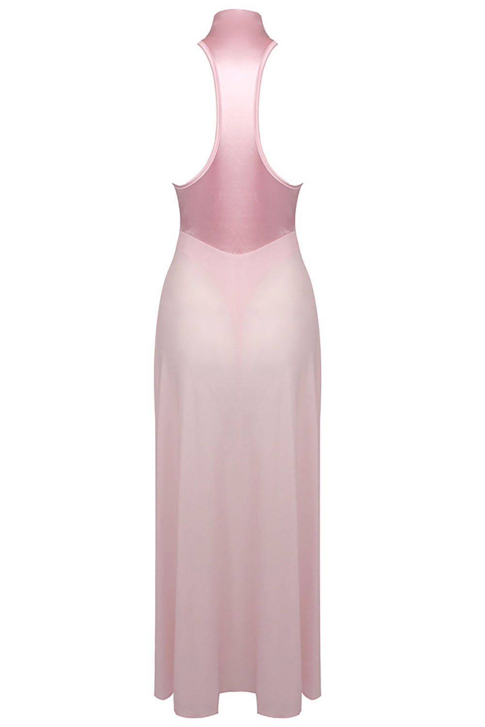 Halter Sheer Flared Gown