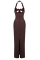 Halter Hollow Out Bandage Maxi Dress