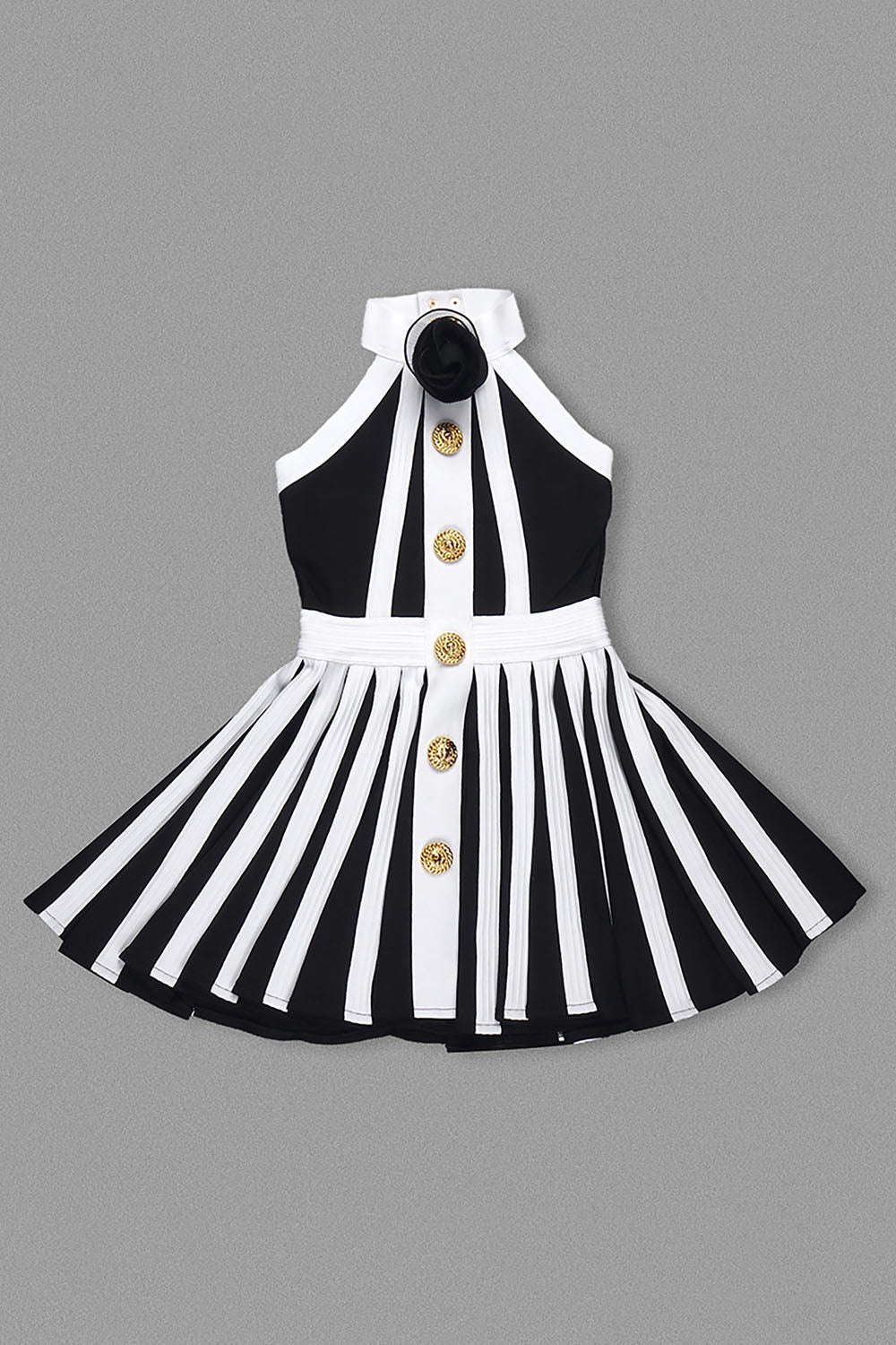 2024 New Summer Women Sexy Halter Off the Shoulder A-Line Mini Dress Bandage Fashion Button Birthday Party Evening Dress Vestido Black / M 2024 New Summer Women Sexy Halter Off the Shoulder A-Line Mini Dress Bandage Fashion Button Birthday Party Evening Dress Vestido Black / M
