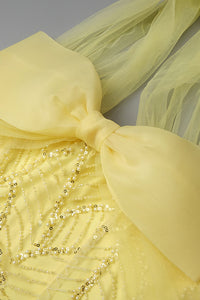 Halterneck Bowknot Beaded Maxi Dress