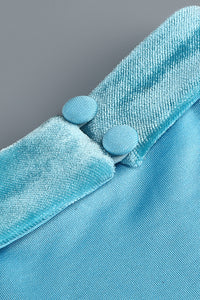 Halterneck Fringe Velvet Midi Dress