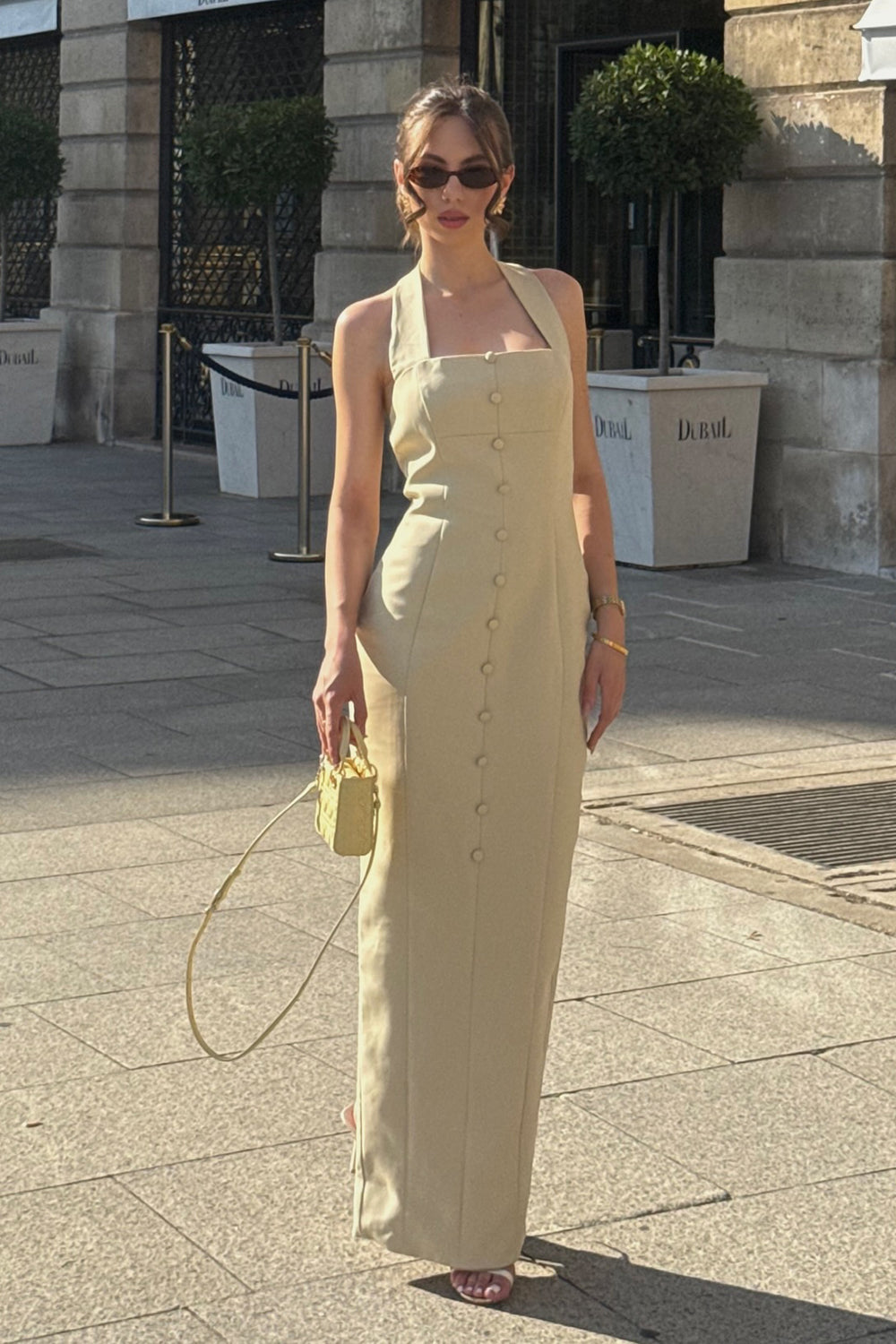 Halter Neck Open Back Gown