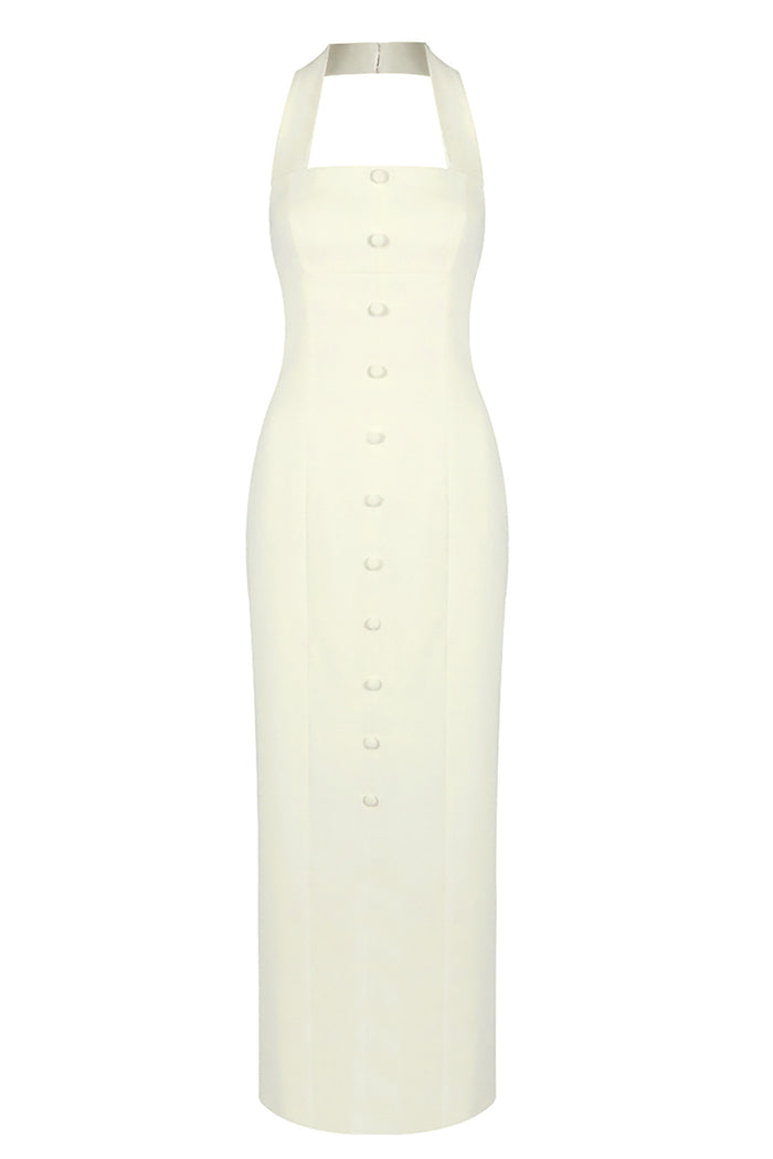 Halter Neck Open Back Gown