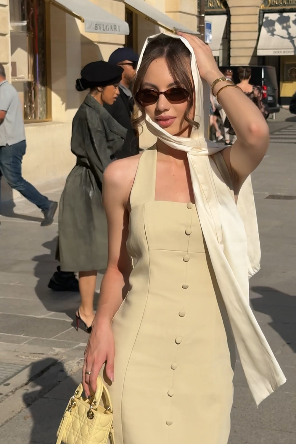 Halter Neck Open Back Gown