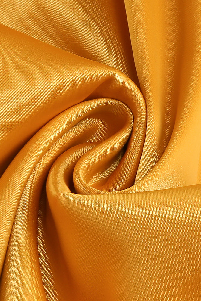 Halterneck Silk Charmeuse Gown in Yellow