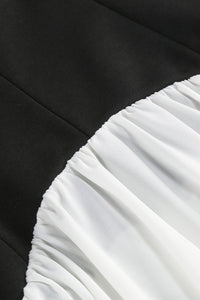 White and Black Halterneck Corset Mini Dress