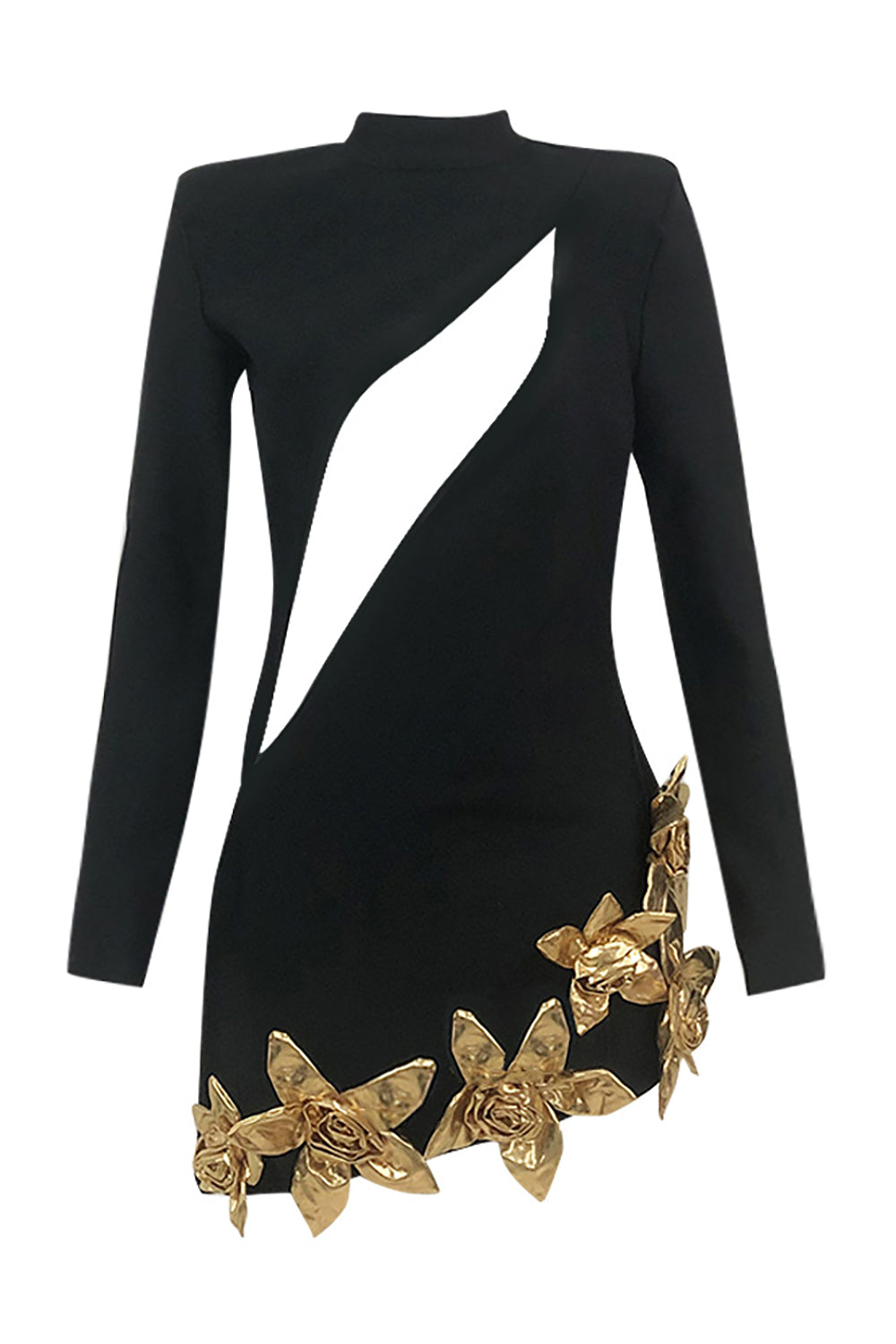 3D Flower Cut Out Mini Bandage Dress IULOVER 3D Flower Cut Out Mini Bandage Dress IULOVER