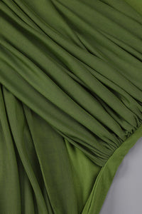 High Neck Asymmetrical Draped Maxi Dress