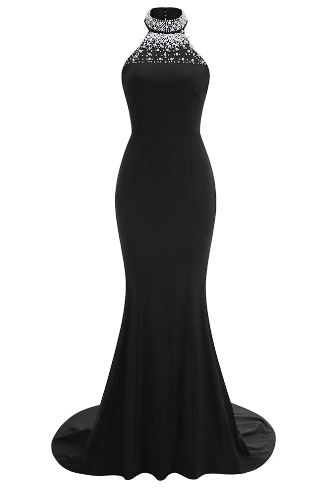 Halterneck Pearl Prom Maxi Dress IULOVER Halterneck Pearl Prom Maxi Dress IULOVER