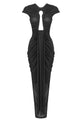 Keyhole Little Black Mesh Gown