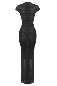 Keyhole Little Black Mesh Gown