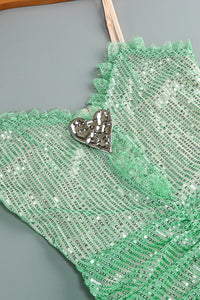 Lace Sequin-embroidered Ruched Dress