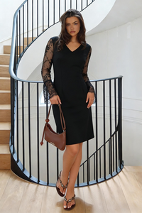 Lace Sleeve Mini Dress