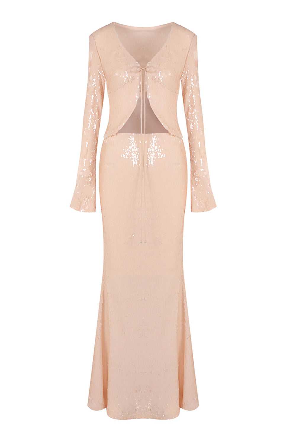 Lace Up Sequin Maxi Dress IULOVER Lace Up Sequin Maxi Dress IULOVER