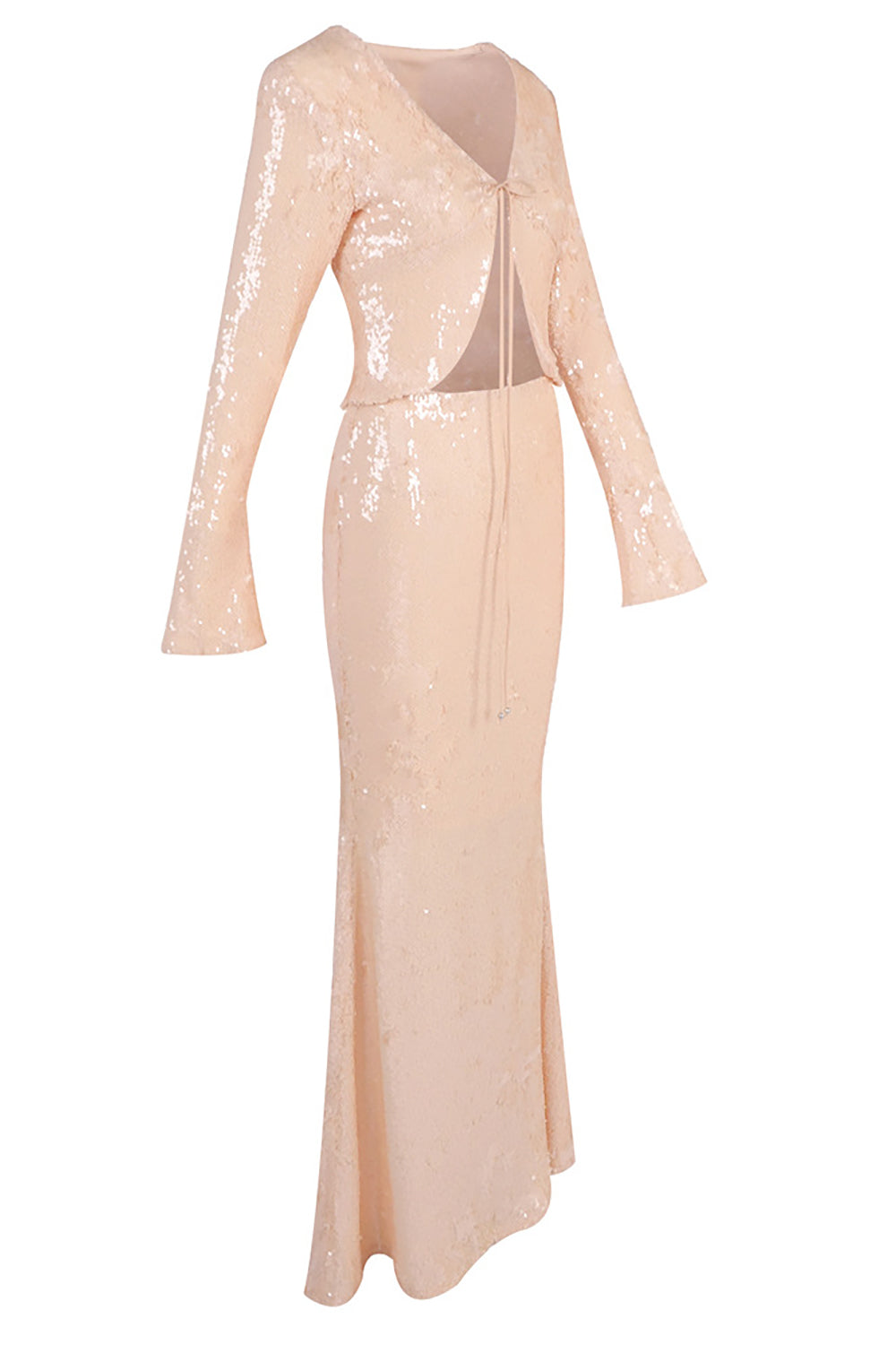 Lace Up Sequin Maxi Dress IULOVER Lace Up Sequin Maxi Dress IULOVER