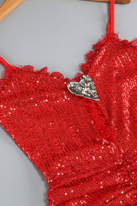 Lace Sequin-embroidered Ruched Dress