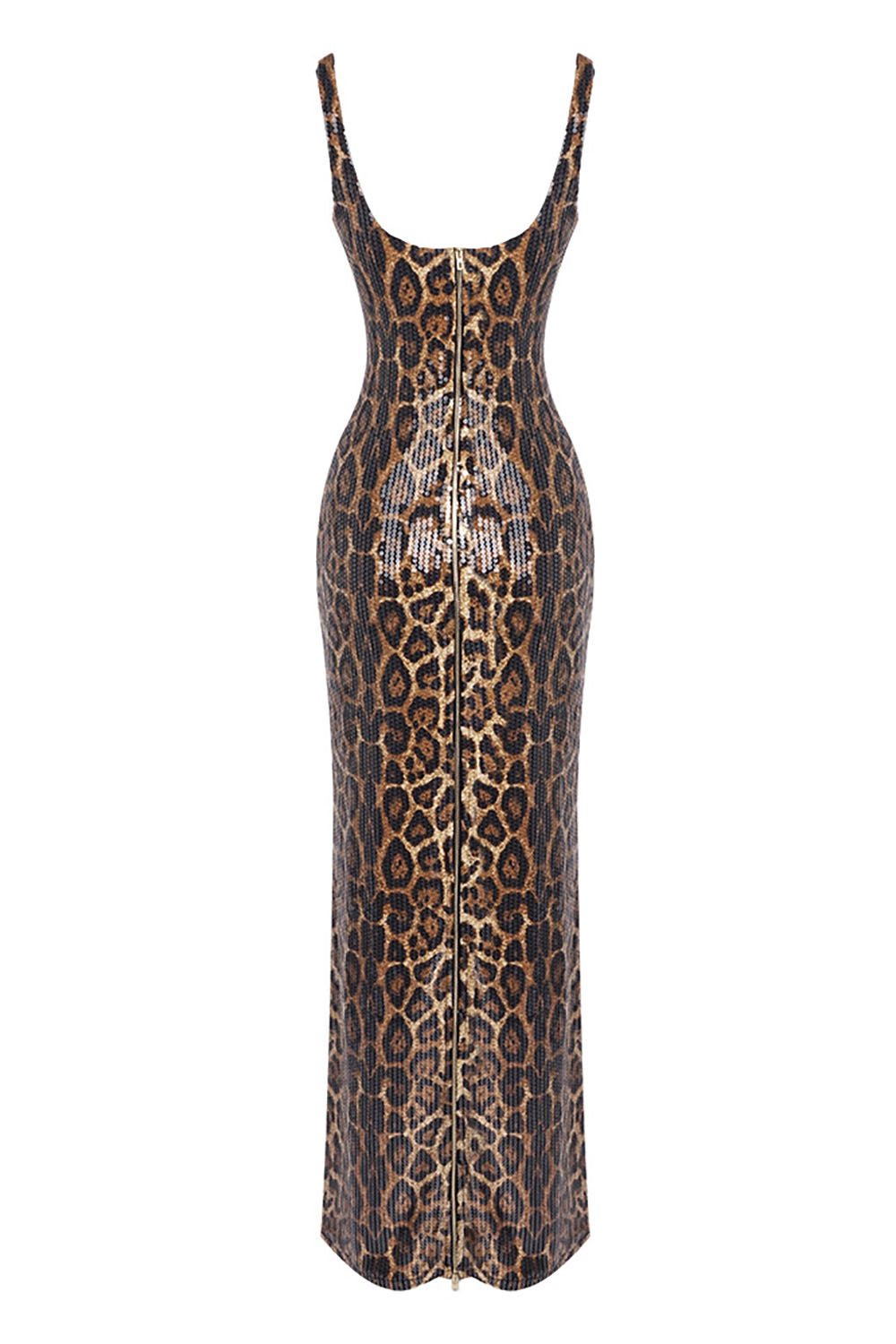 Leopard-print Caped Maxi Dress