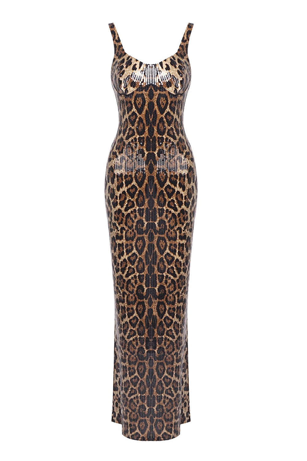 Leopard-print Caped Maxi Dress