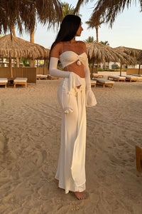 Long Sleeve Bustier Tops Maxi Skirts