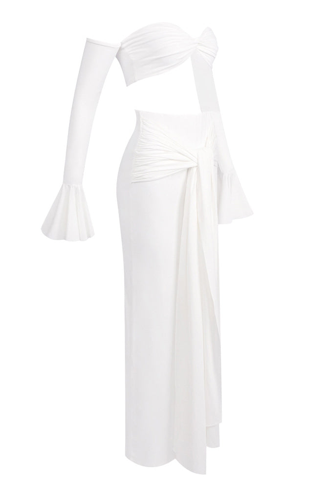 Long Sleeve Bustier Tops Maxi Skirts