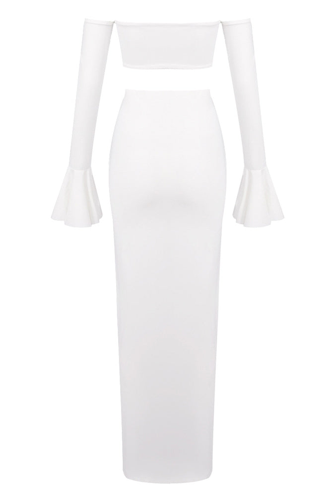 Long Sleeve Bustier Tops Maxi Skirts